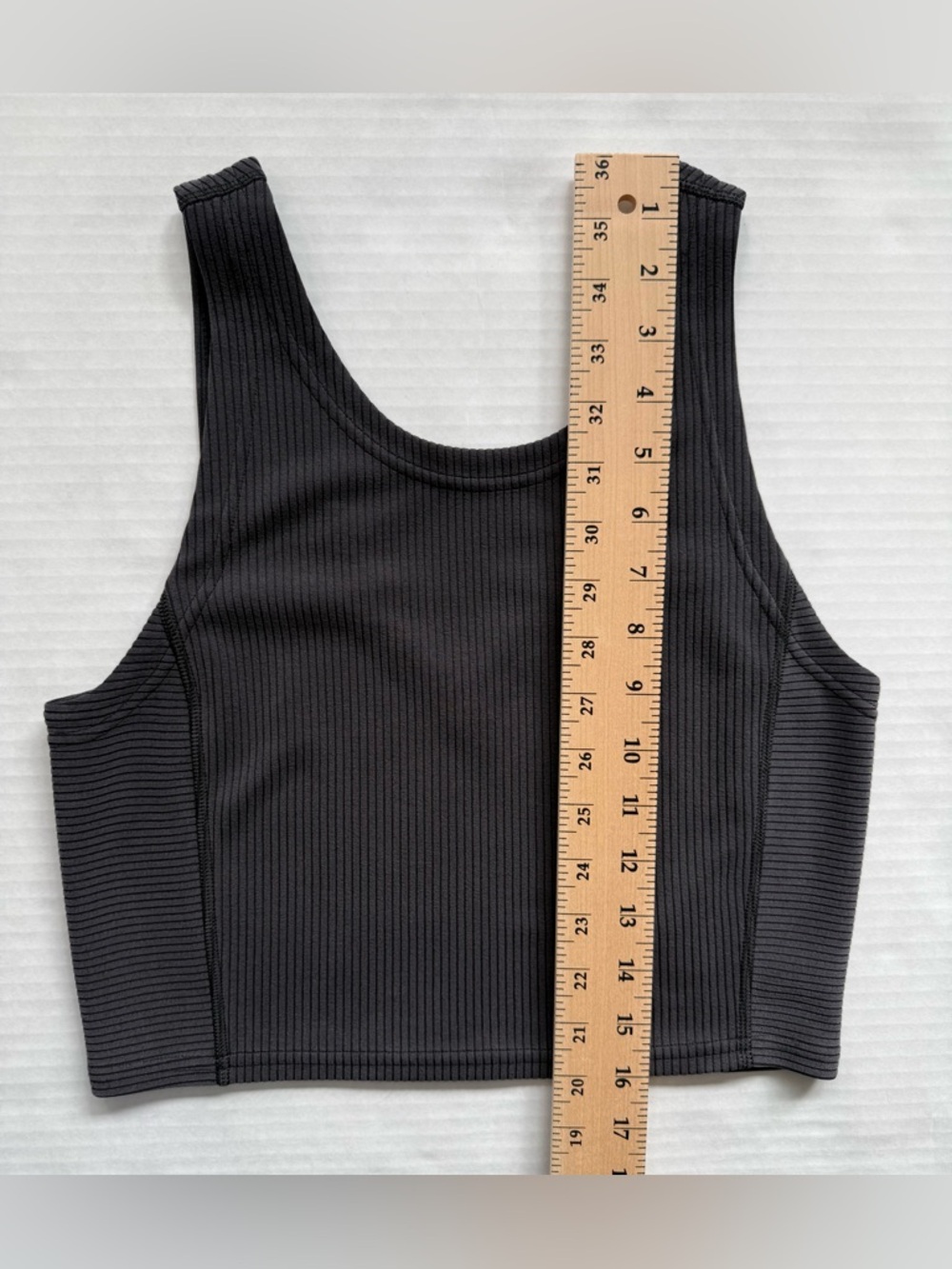 Lululemon Ribbed Softstreme Cropped Tank Top Black Size 6 - Picture 5 of 8